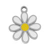 Anhänger Blume ~13x11mm, Edelstahl poliert