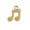 Anhänger kleine Musiknoten ~7x9mm, Edelstahl poliert, gold