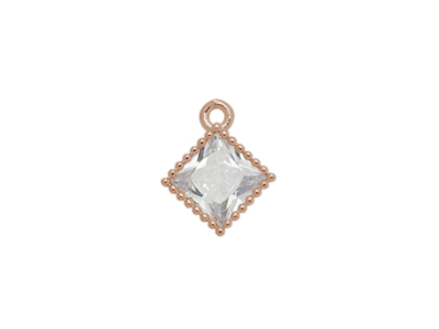 kleiner quadratischer, rosegoldener Schmuckanhänger mit eine