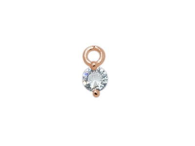 winziger Strassanhänger mit Glitzerstein rosegold