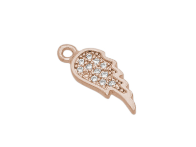 kleiner Schmuck Anhänger, Engelsflügel mit Glitzersteinen, r