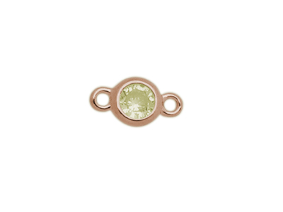 winziger Glitzeranhänger mit zwei Ösen Ringen, rosegold
