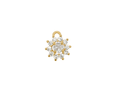 goldener kleiner Metallanhänger Charm Sternblume