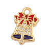 Glitzeranhänger, Weihnachtsglocke ~12x7mm, Messing, gold
