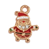 Glitzeranhänger, Weihnachtsmann ~12x9mm, Messing, rosegold