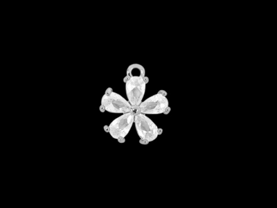 silberner kleiner Metallanhänger Charm Blume