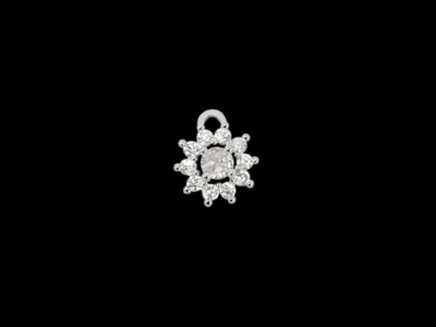 silberner kleiner Metallanhänger Charm Sternblume