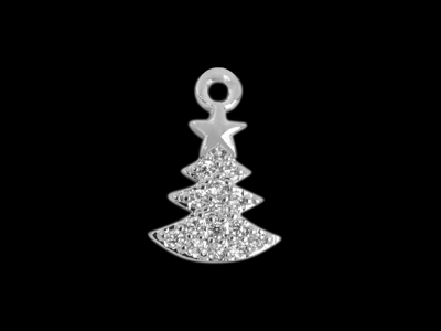 silberner kleiner Metallanhänger Charm Anhänger Weihnachtsba