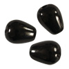 1 Dose (25 Stk.) Glasperlen, Tropfen 7x5mm, Schwarz