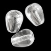 1 Dose (25 Stk.) Glasperlen, Tropfen 7x5mm, Kristall mit Silber