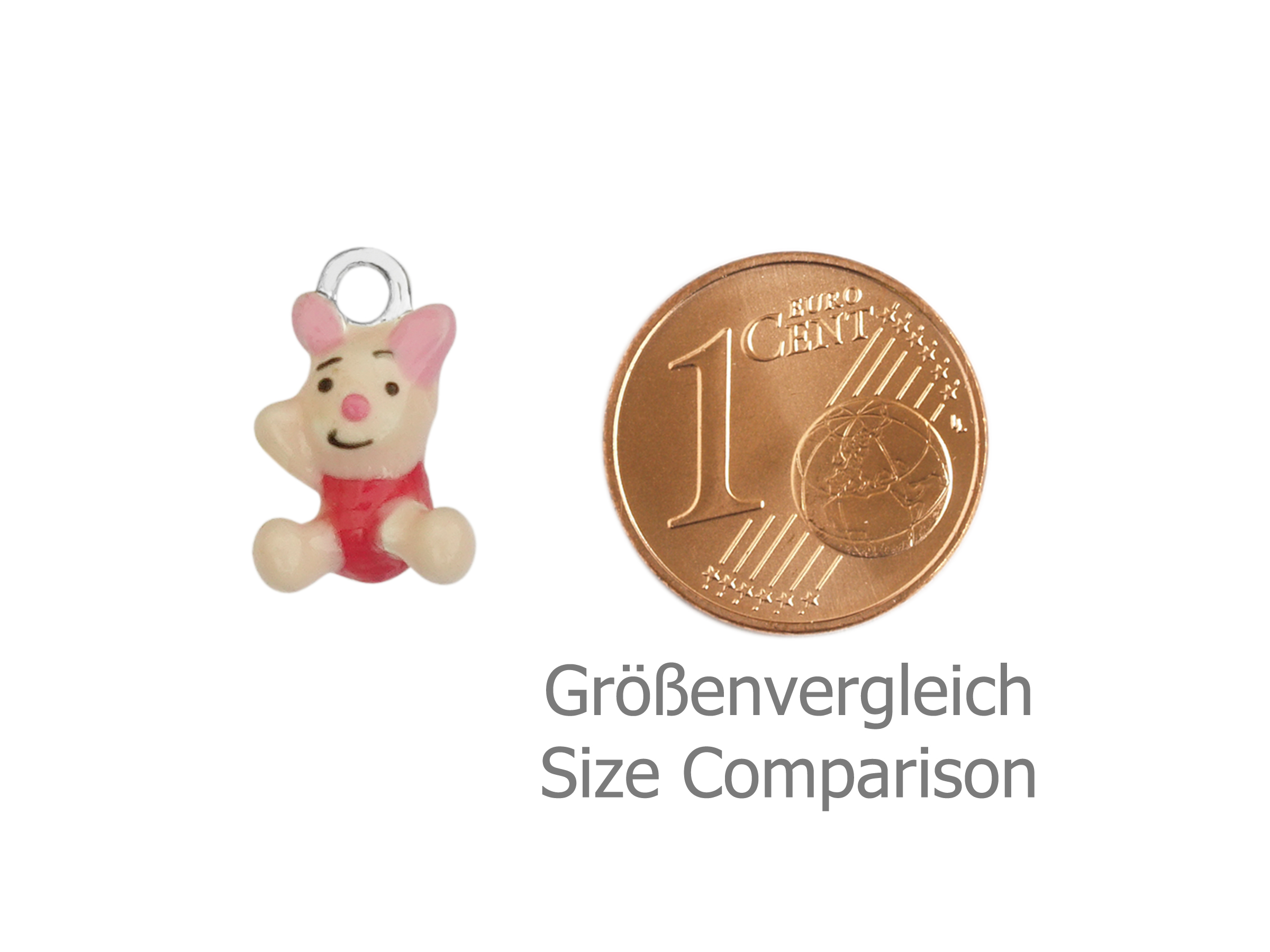 kleiner Charm Anhänger - Größenvergleich