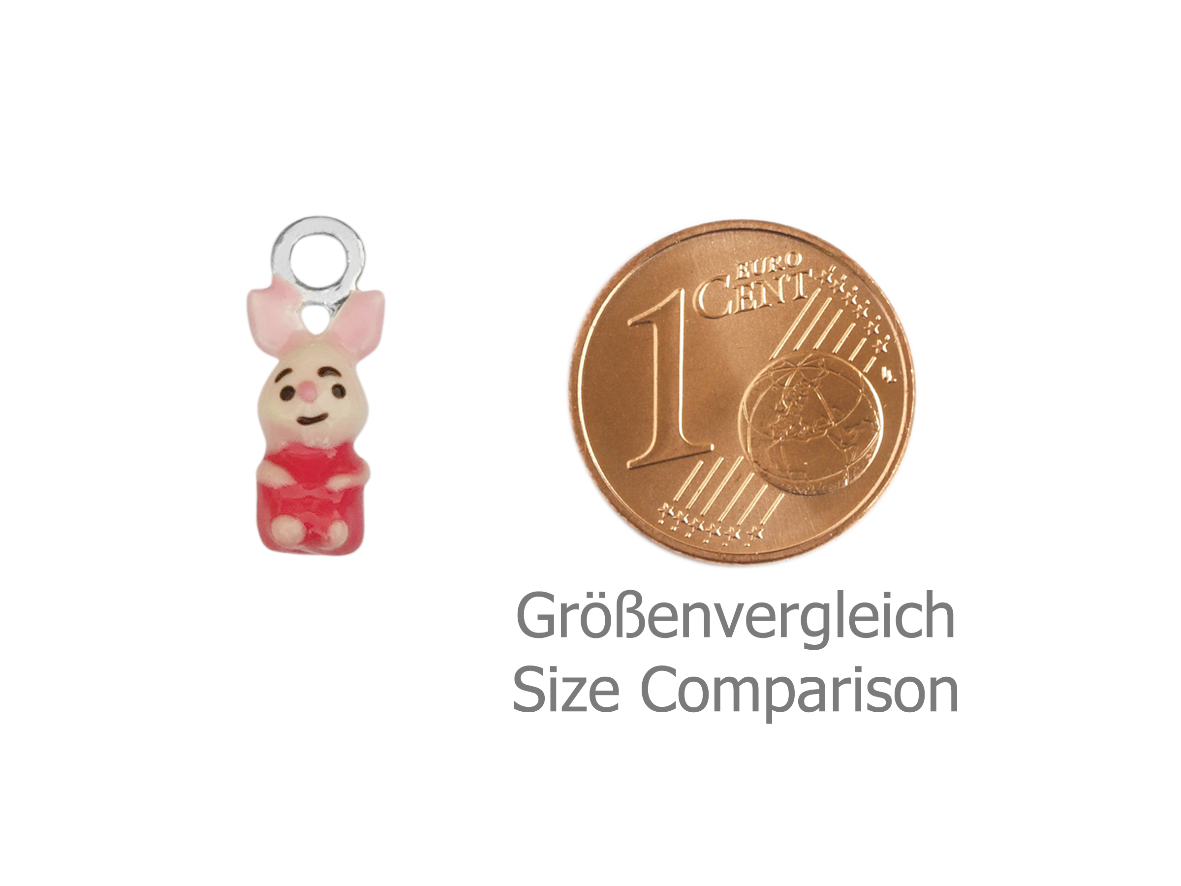 kleiner Charm Anhänger - Größenvergleich
