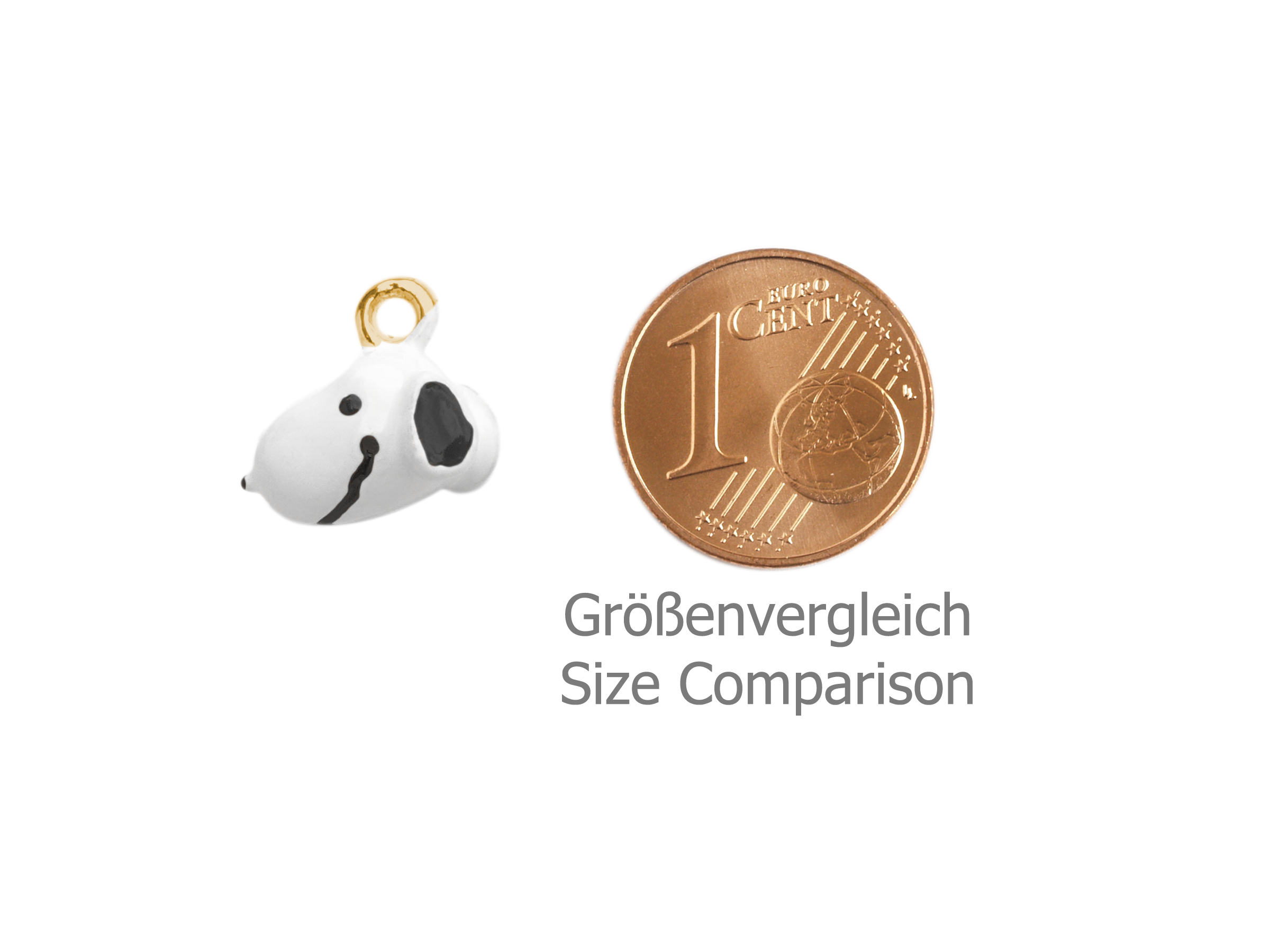 kleiner Snoopy Charm Anhaenger - Größenvergleich