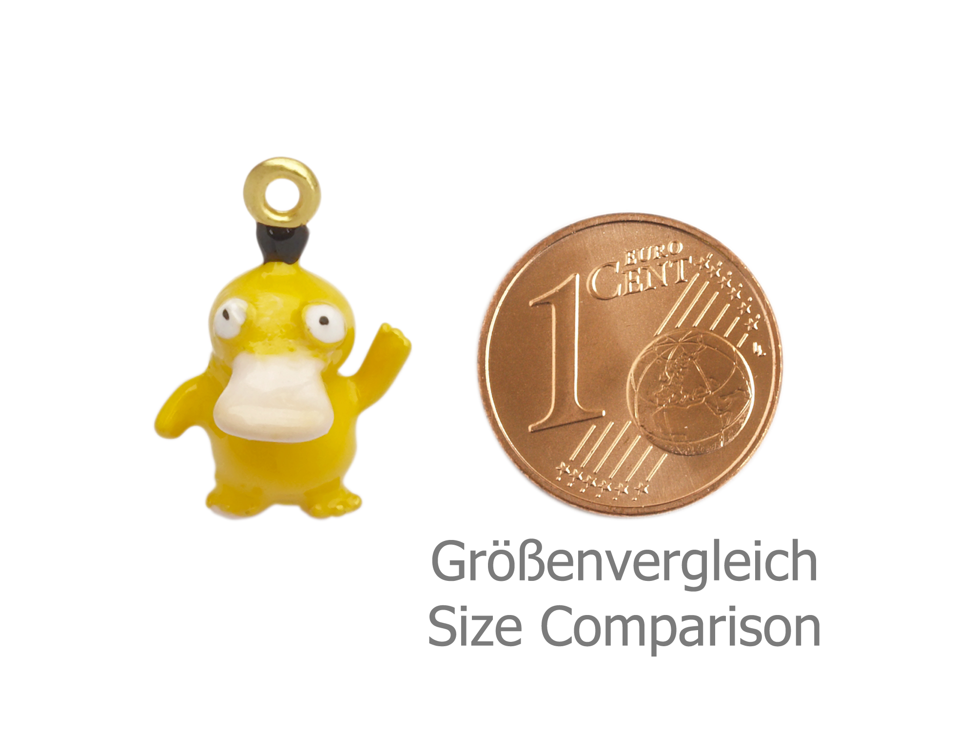 kleiner Enten Anhänger, Schmuck Anhänger Ente - Größenvergle