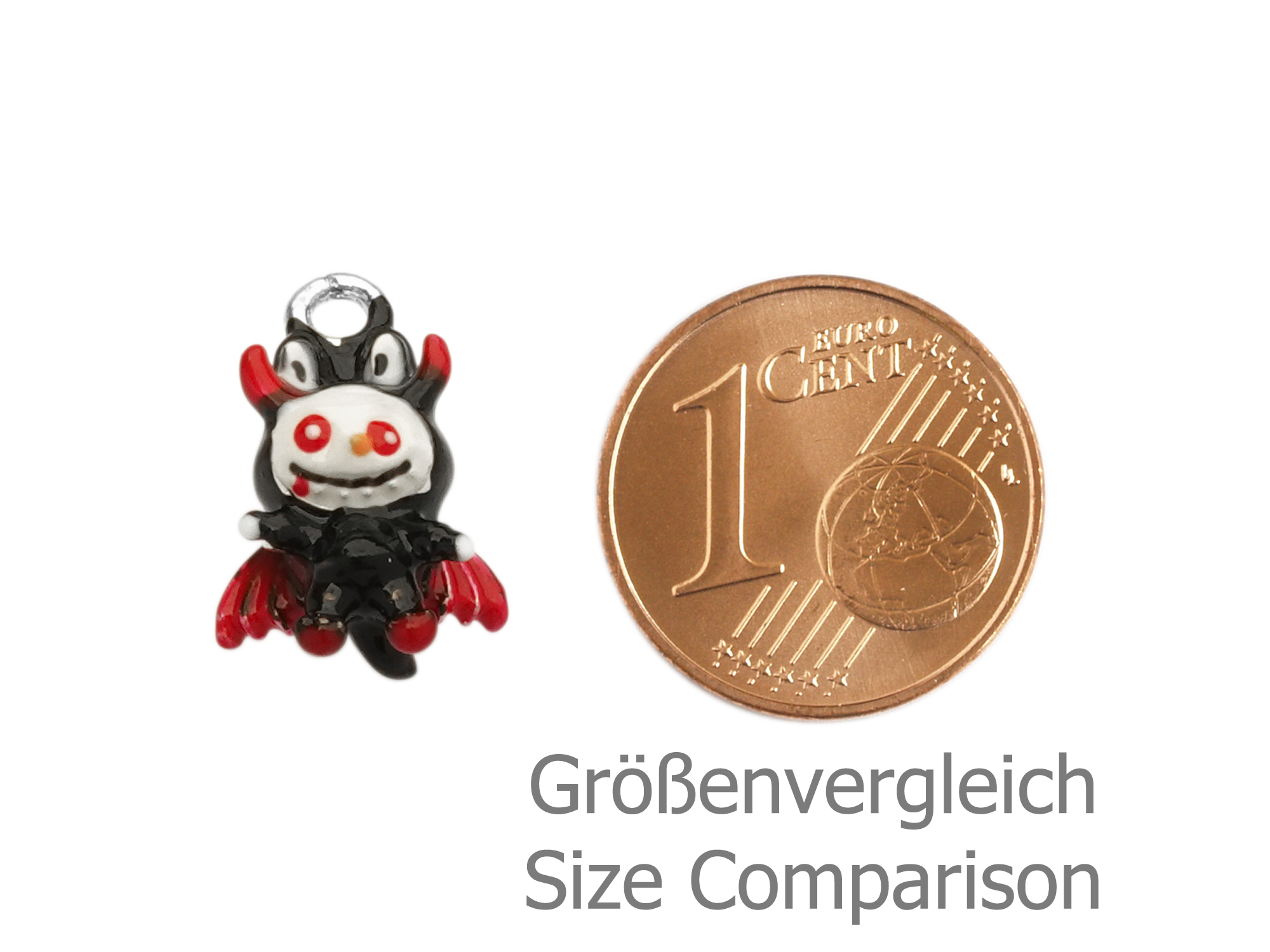 kleiner Charm Anhänger Teufelchen - Größenvergleich