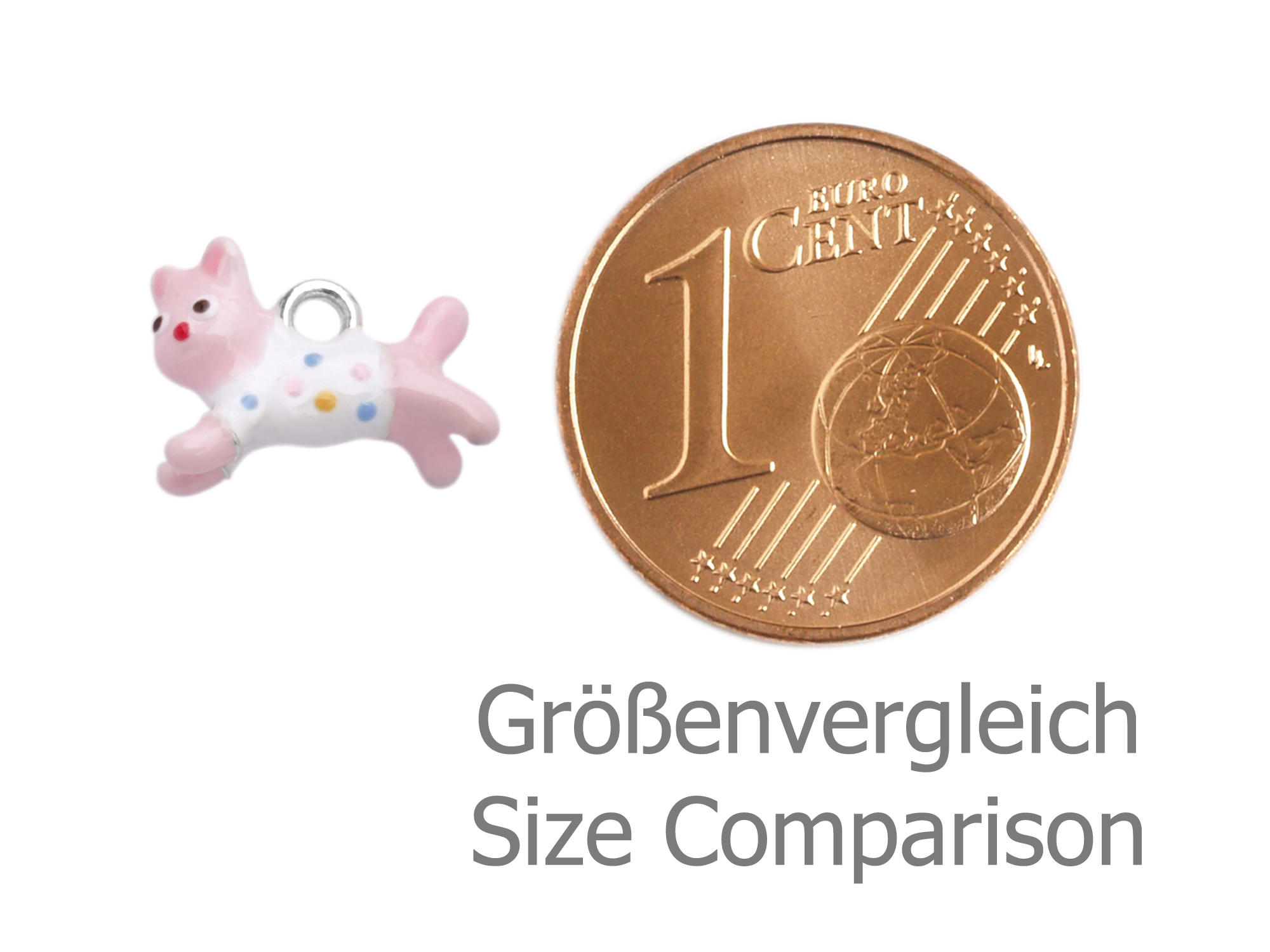 kleiner Katzen Anhänger, Schmuck Anhänger Katze - Größenverg