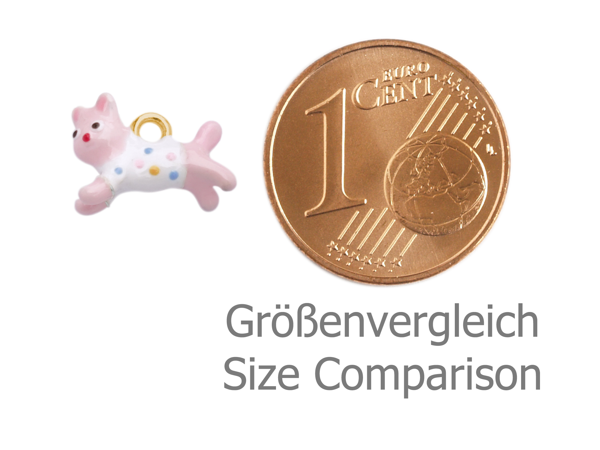 kleiner Katzen Anhänger, Schmuck Anhänger Katze - Größenverg