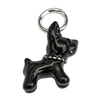 kleiner 3D Anhänger ~12x12mm, schwarzer Hund