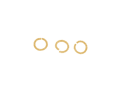 goldene, getwistete, gedrehte, offene Ringe 6mm zum Schmuckm
