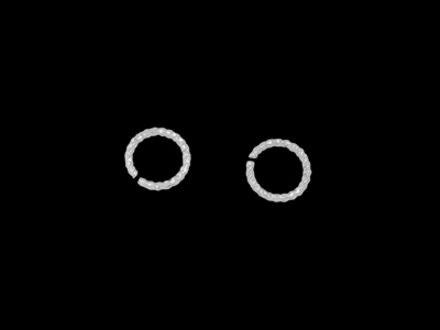 silberne, getwistete, gedrehte, offene Ringe 8mm zum Schmuck