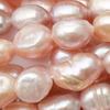 1 Strang (~35cm) echter Zuchtperlen, länglich ~7x9mm, altrosa