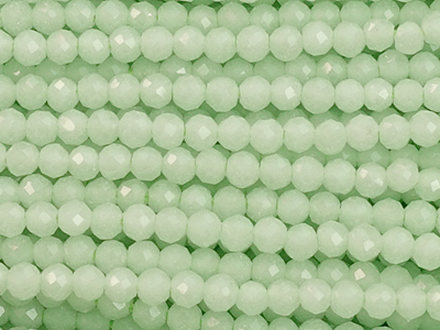 mintgrüne facettierte Steinperlen 2mm - Nahaufnahme