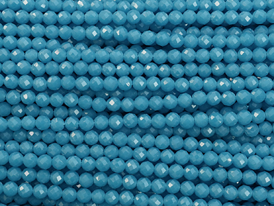 türkisblaue facettierte Steinperlen 3mm