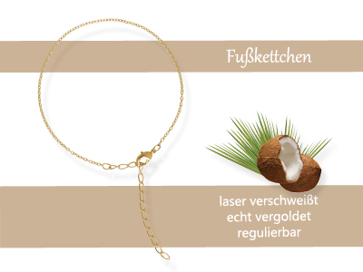 goldenes zartes Fußkettchen günstig